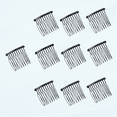 thumbnail image 1 of 10 Teeth Metal Black Hair Clip Combs Magic Hair Side Barrettes Wire Twist Bun Clamp Invisible Bang Comb 10Pcs, 1 of 5