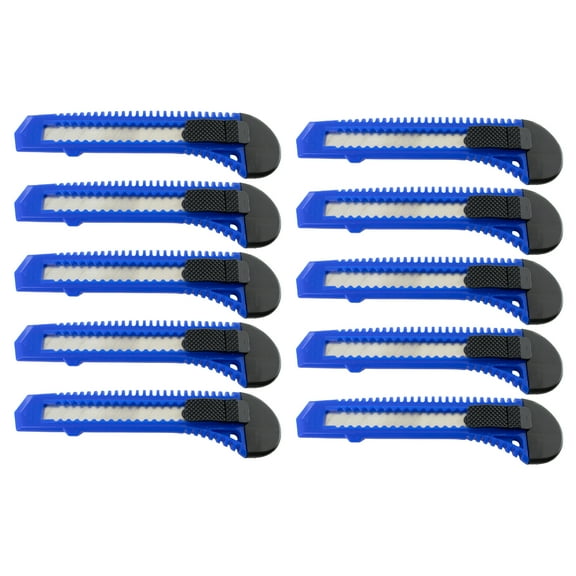 10 Ten Bulk Blue Utility Knives Box Cutters Snap Off Blades