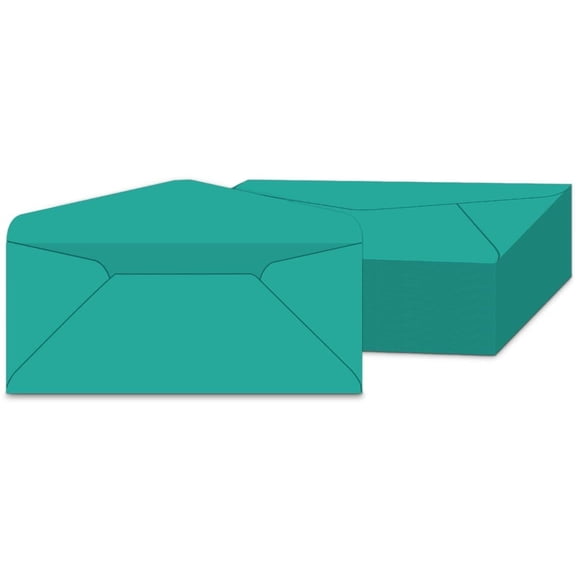 #10 Teal Color Envelopes | Colored Standard Business Size Mailers | Value Pack of 500 Per Pack | 4 1/8 x 9 1/2