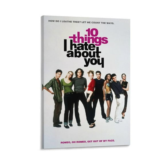 10 Things I Hate About You (1999)- Movie Poster Prints Canvas Wall Art for Trendy Dorm Room Decor Aesthetic Gift