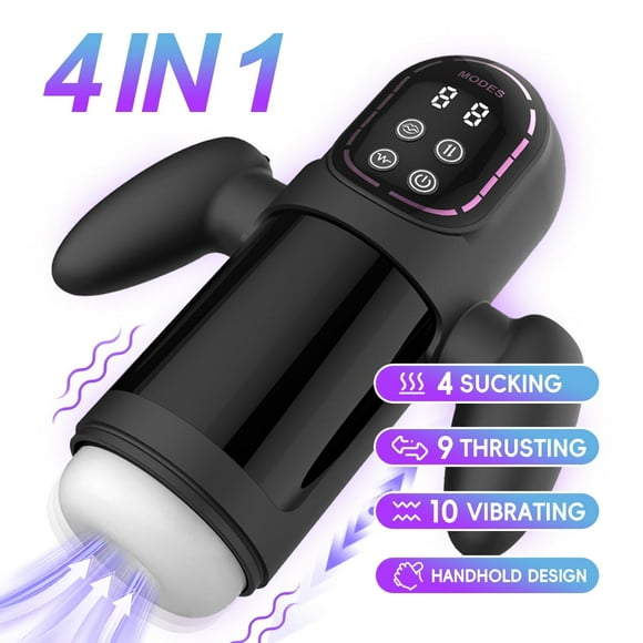 Obgado Male Masturbator 9 Thrusting, 4 Sucking 10Vibrating Male Sex Toys with Handles and Digital Display Male Stroker