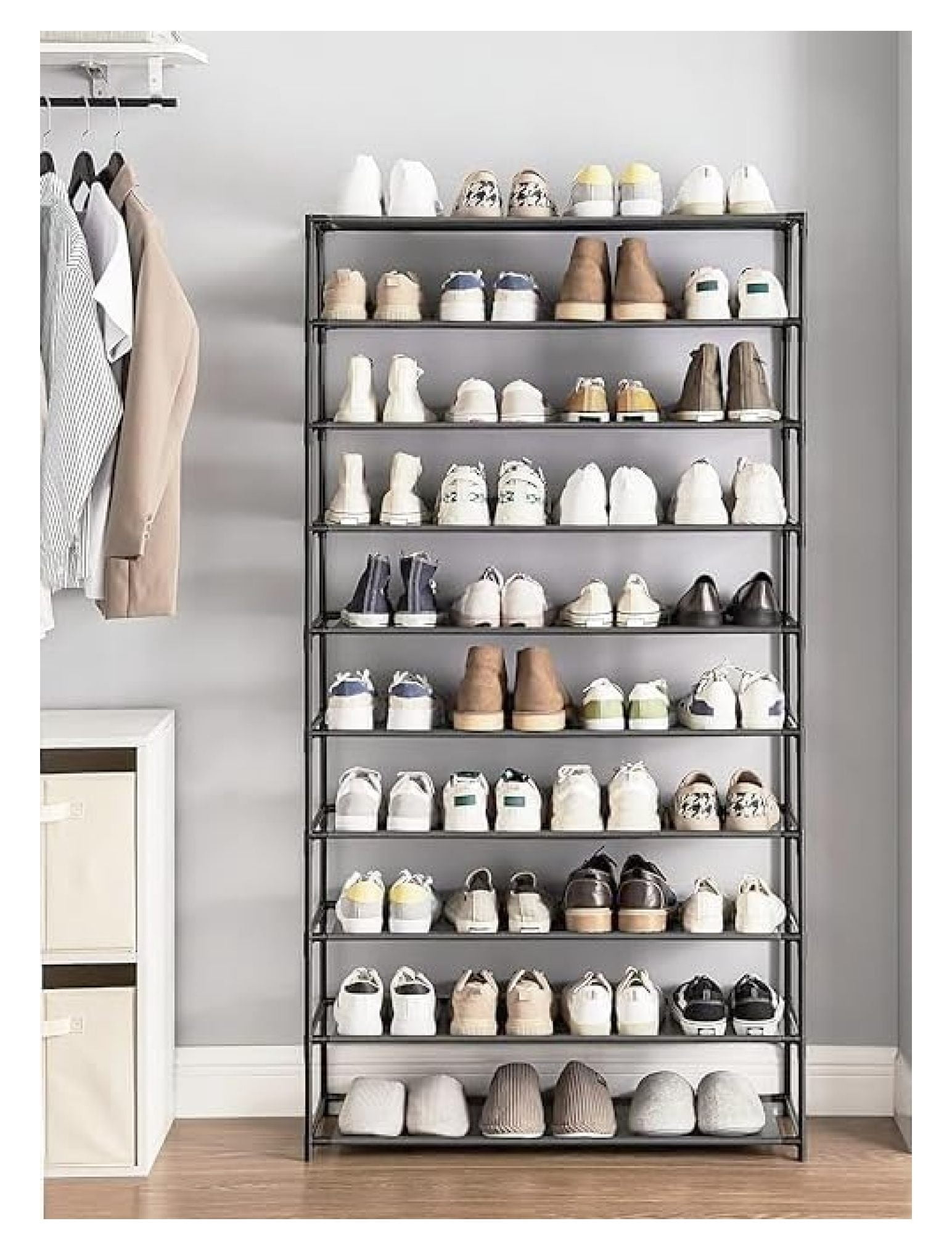 10 Tier 40 Pairs Shoe Rack Stackable Shoe Rack Storage Shelves with ...