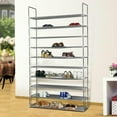 thumbnail image 1 of 10 Tier 50 Pair Shoe Rack Shelf Fabric Tier Space Saving Organizer Shelf Storage, 1 of 12