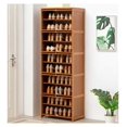 10Tier Bamboo Shoe Shoe Shelf Storage Organizer with Door