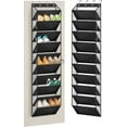 thumbnail image 1 of 10 Tier Clear Over the Door Shoe Organizer Storage, Deep Pockets Large Hanging Shoe Rack for Closet Door, Fit 20 Pairs Shoe Holder Hanger for Sneakers, Boots (Black), 1 of 7