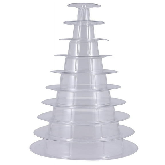 10 Tier Cupcake Holder Stand Round Macaron Tower Clear Cake Display Rack for Wedding Birthday