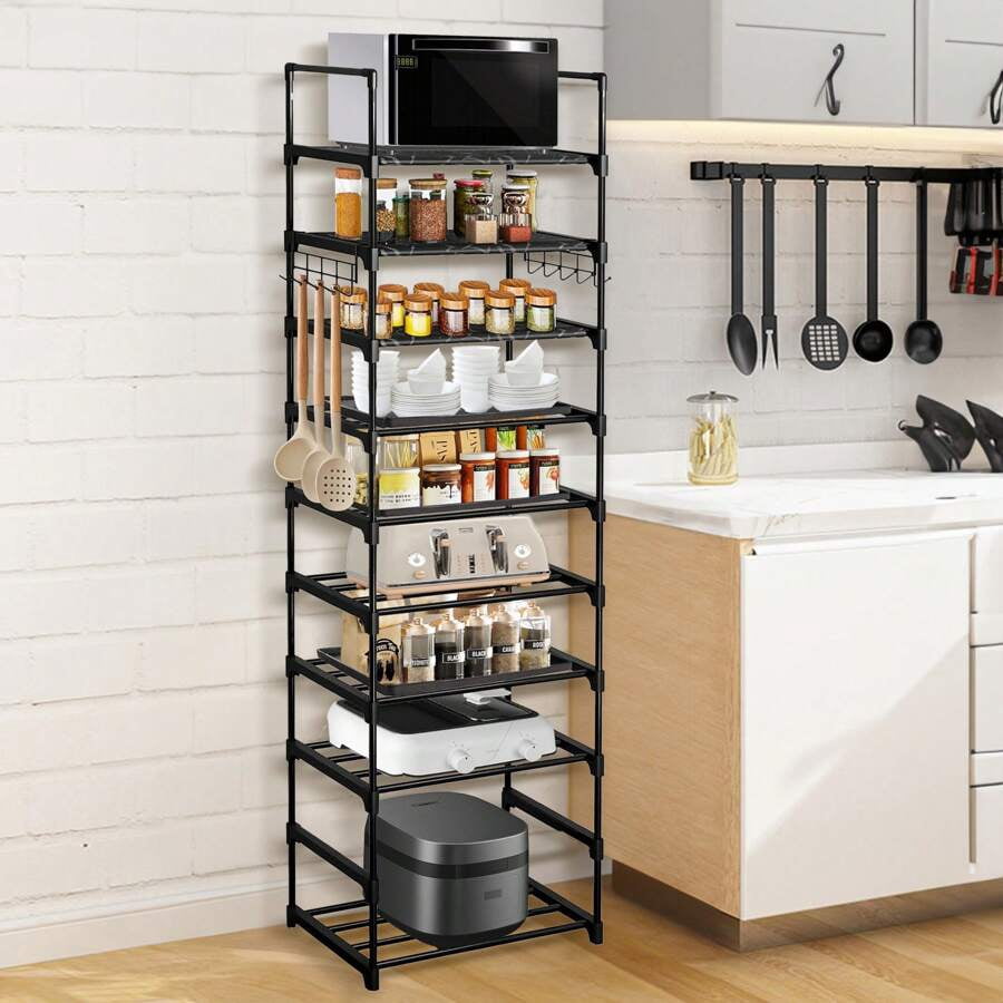 10-Tier Modular Metal Kitchen Organizer - Space-Saving Shelf For Spices ...