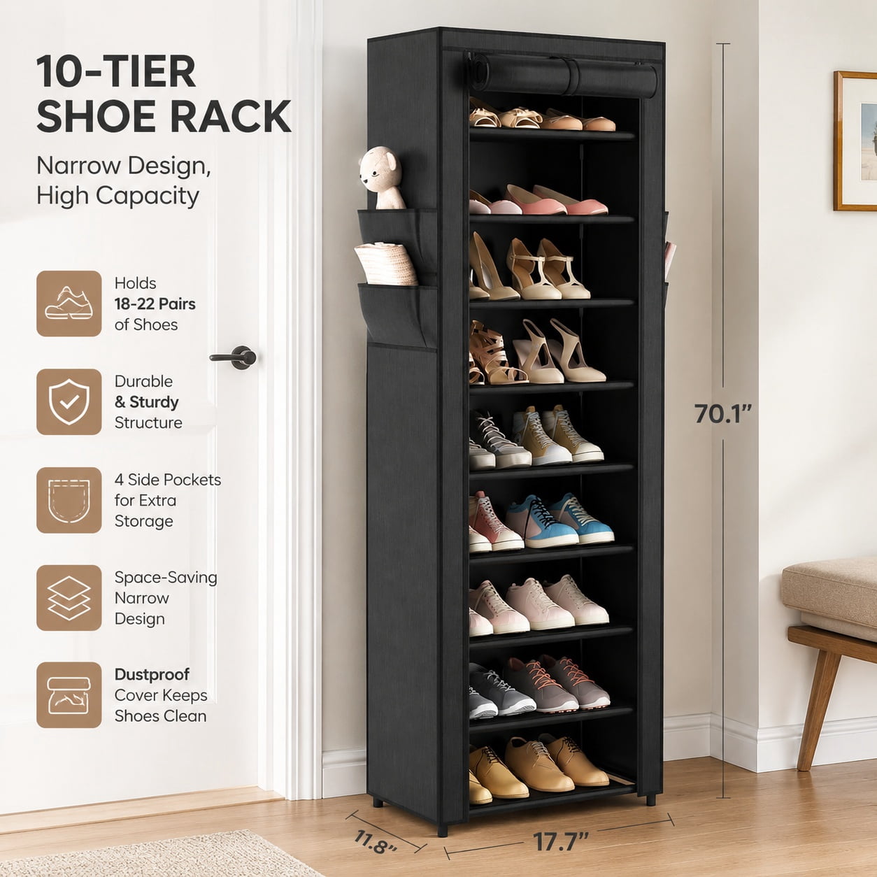 Shoe Rack With Cover