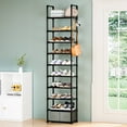 thumbnail image 1 of 10 Tier Narrow Shoe Rack with 2 Bins and a hook, Save Space Slim Shoe Rack for Closet, Entryway, Sturdy Shoe Shelf Shoe Tower, 1 of 3