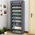 thumbnail image 1 of 10-Tier Non-Woven Shoe Rack, Space-Saving Vertical Shoe Storage Organizer for Entryway Closet Dormitory, Large Capacity Breathable Dustproof Portable, 1 of 9