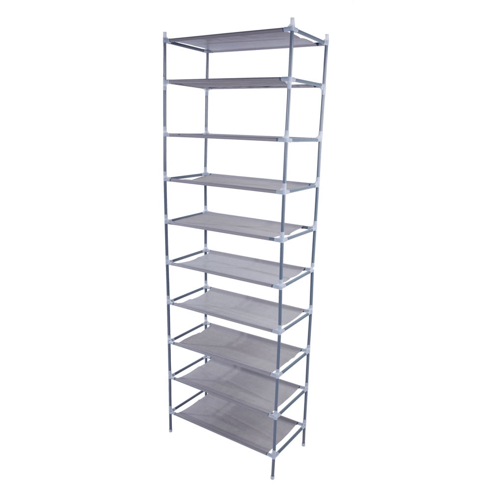 10-Tier Non-woven Fabric Shoe Rack Simple Assembly, Compact Durable