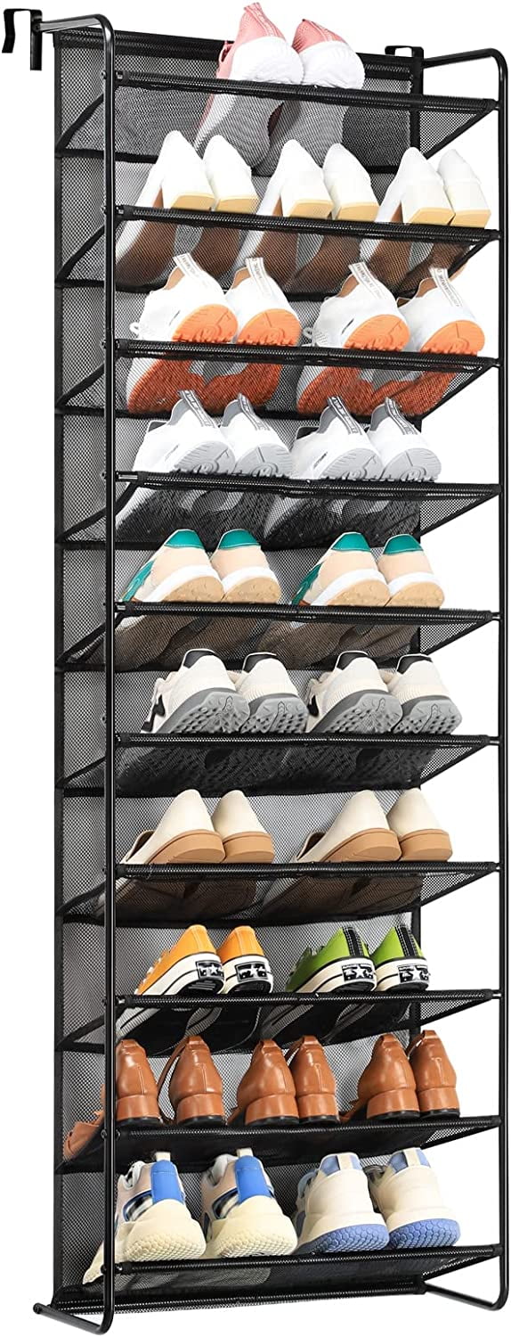 Over Door Shoe Rack Organizer 10-Tier Holder Closet Hanging Storage US