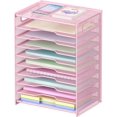 Mesh File Hanger 10 Tier Paper Organizer - Letter Tray Mesh Desk File Organizer with ...
