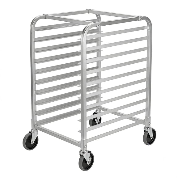 10-Tier Sheet Pan Rack, Bun Pan Rack, Aluminum Bakery Rack, Home Commercial Kitchen Bakery Cooling, 4 Wheels- for Kitchen & Bakery