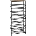 thumbnail image 1 of 10 Tier Shoe Rack, Large Capacity Shoe Storage Organizer for 40 Pairs of Shoes, Metal Shoe Storage Rack with Shelf for Entryway Hallway Closet Garage, Rustic Brown and Black TXJ010H, 1 of 7