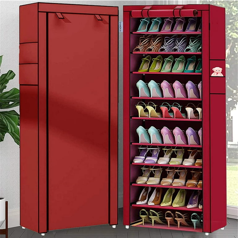 Mainstays 10 shelf organizer shoe rack with cover hotsell