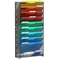 thumbnail image 1 of 10 Tier Wall File Organizer, Hanging Wall Mount File Holder Paper Folder Mail Organizer, Mesh Metal, Black., 1 of 10