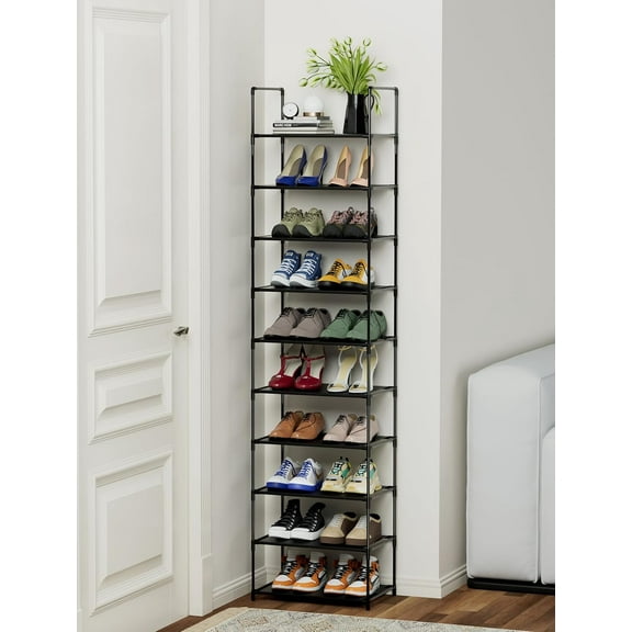 10 Tiers Shoe Rack 20-25 Pairs Sturdy Shoe Shelf