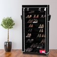 thumbnail image 1 of 10 Tiers Shoe Rack with Dustproof Cover Closet Shoe Storage Black, 1 of 5