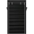 thumbnail image 1 of 10 Tiers Shoe Rack with Dustproof Cover Closet Shoe Storage Cabinet Organizer Black, 1 of 13