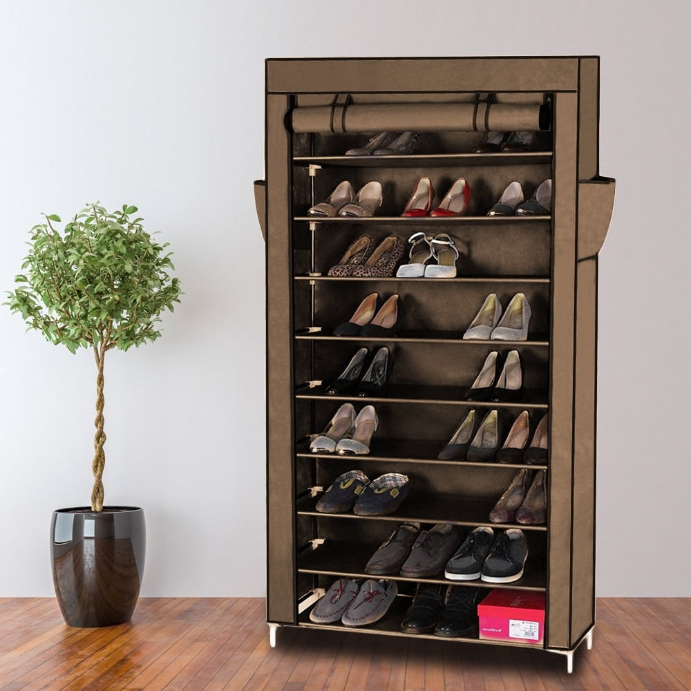 SUGIFT 10 Tier Shoe Rack, Shoe Storage Cabinet with Dustproof Cover, 1 unit  - Fry's Food Stores