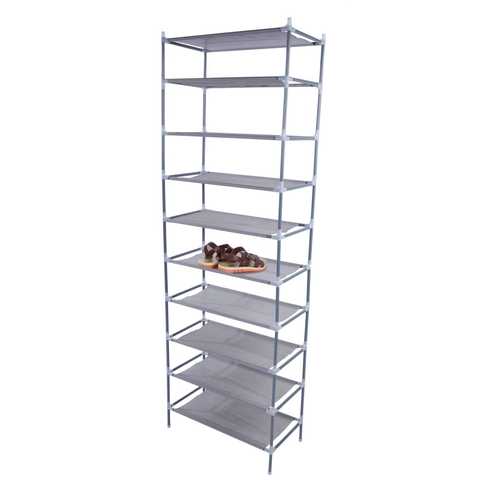 Steel Frame Shoe Rack 10 Tiers Shoe Rack with Metal Frame,Shoe Rack Organizer with Non-woven ...