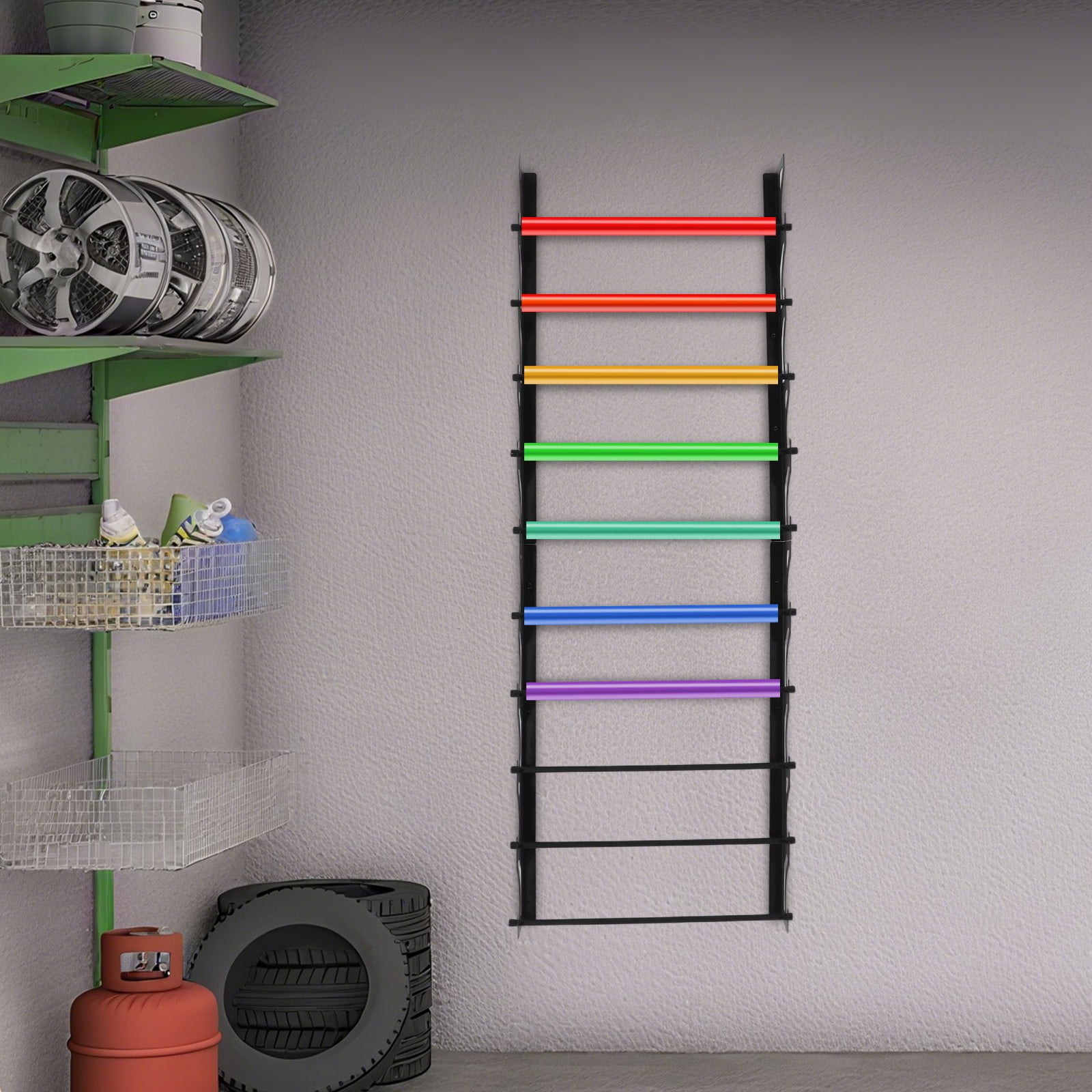 10 Tiers Wall Mount Vinyl Roll Holder Rack 200LB Capacity for Wrap ...