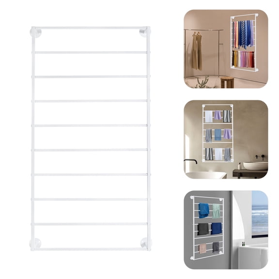 10 Tiers Wall Mounted Scarf Rack  Indoor Wall Display Rack Towels Storage Rack for Bedrooms, Bathrooms