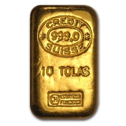 10 Tolas Gold Bar - Credit Suisse 3.75 oz