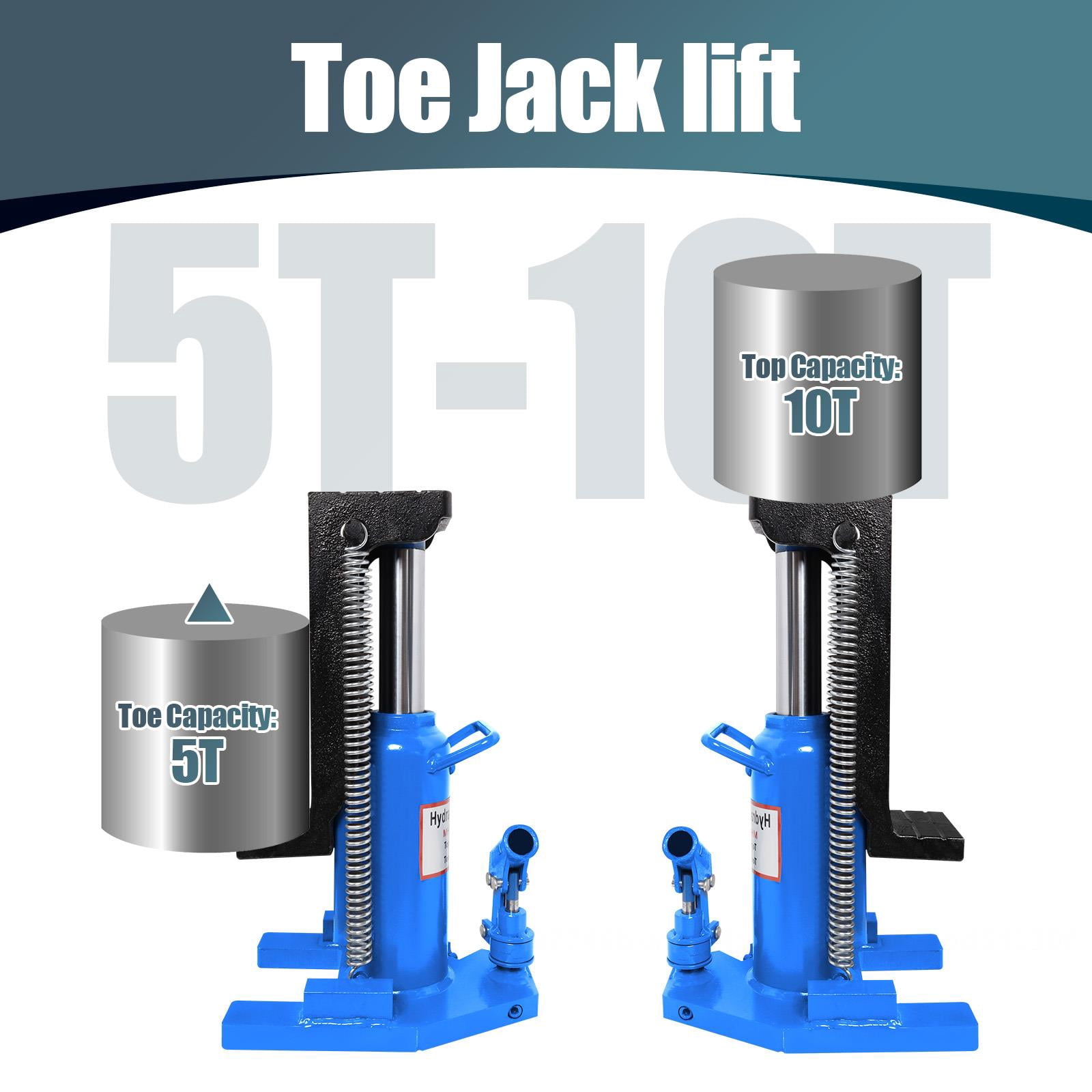 10 Ton (22,000 Lbs) Blue Welded Hydraulic Lift Jack, Widely Compatible with Cars, Trucks, SUVs and Heavy Machinery, Great for Workshop Repair, Agricultural Operations and Job Site Use