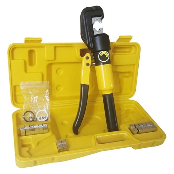 10 Ton Manual Hydraulic Crimper Cable Crimping Tool with 9 Crimping Conductors and Butt Joint Molds