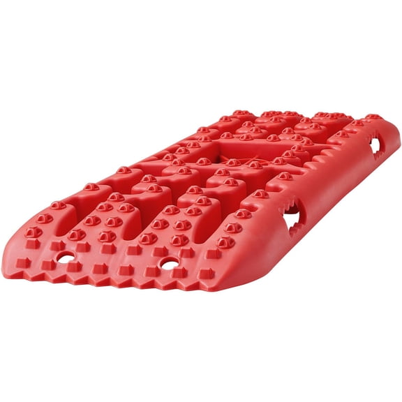 10 Ton PP Traction Boards for Off Road Vehicles Cars Pickups SUVs RVs Recovery Boards Pair Tire Traction Mats for Snow Sand Mud Loose Terrain with Storage Bag Long Red