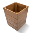 thumbnail image 1 of 10" Traditional Solid Teak Small Waste Basket, 1 of 3