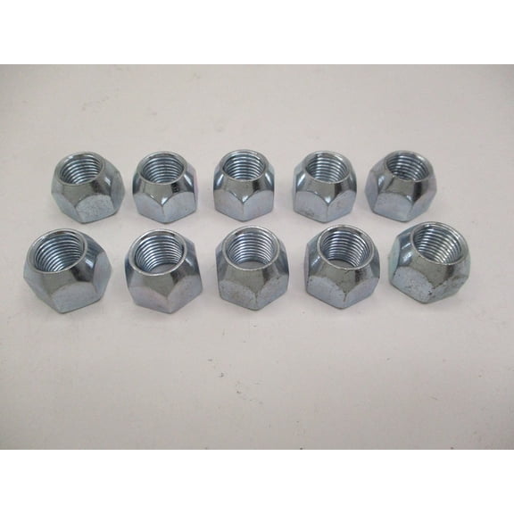 (10) Trailer Wheel Lug Nuts 1/2"x20x7/8"L Zinc Plated Steel Open End Nuts 3/4"