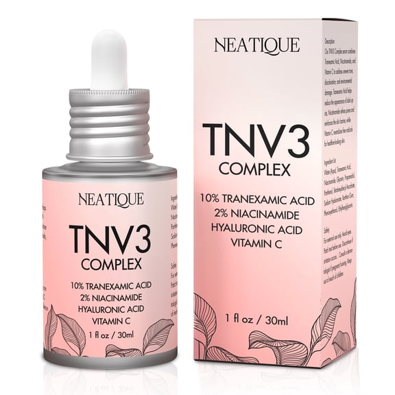 10% Tranexamic Acid, 2% Niacinamide, 2% Vitamin C Serum | Neatique TNV3 Complex 100,000ppm TXA, 20,000ppm Niacinamide Facial Serum for Glass Skin, Even Tone & Smooth Appearance