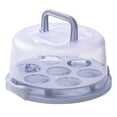 thumbnail image 1 of 10 in Transparent Cake Box with Lid & Handles - Cupcake Holders for Storage, Transport & Display - Clear Dessert Container for Birthday, Wedding, Party Cake Carrier, 10.236*5.315in,Blue, 1 of 3
