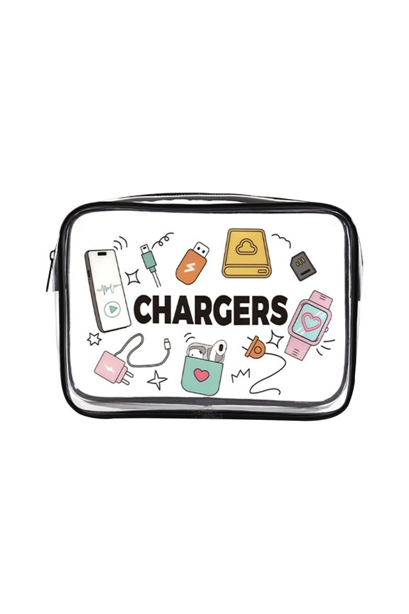 Under $10 Transparent Storage Bags Organizer, A Travel Toiletry Cosmetics Electronics Bag, Transparent Storage Bags 4 Pattern Toiletries Cosmetics Electronics Organizer Travel Portable