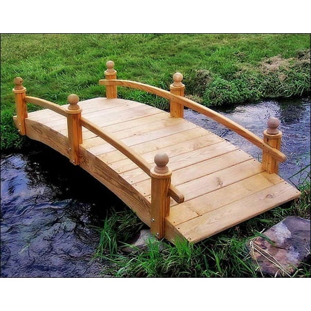 10' Treated Pine Amelia Single Rail Garden Bridge