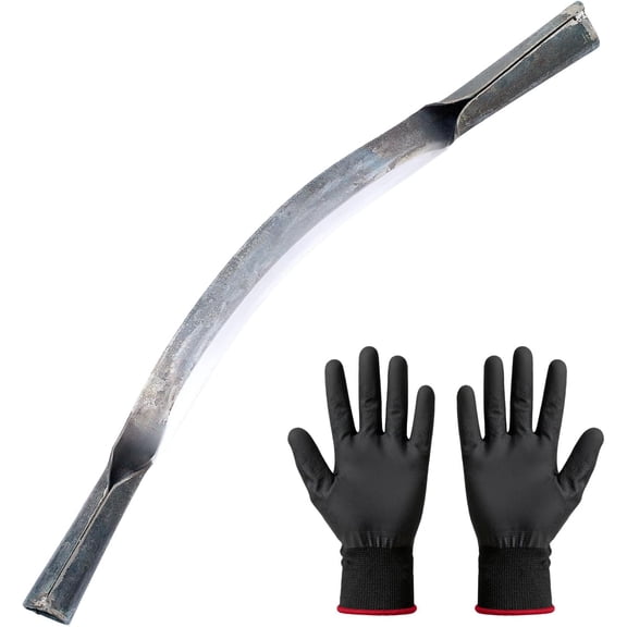 10" Tree Draw Knife Sets with Gloves, Full-tang Wood Scraper Debarking Tool,Spoke Shave & Wood Shaving Tool for Carving Woodworking Bark Peeling Shaver