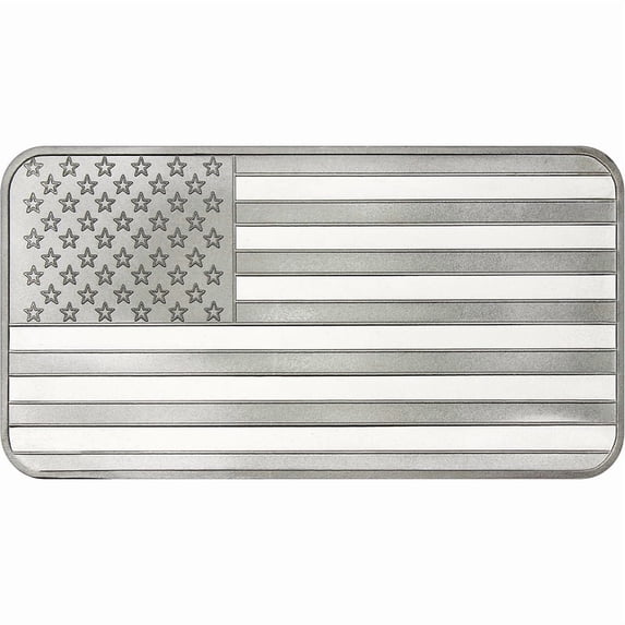10 Troy oz American Flag .999 Fine Silver Bar Sealed