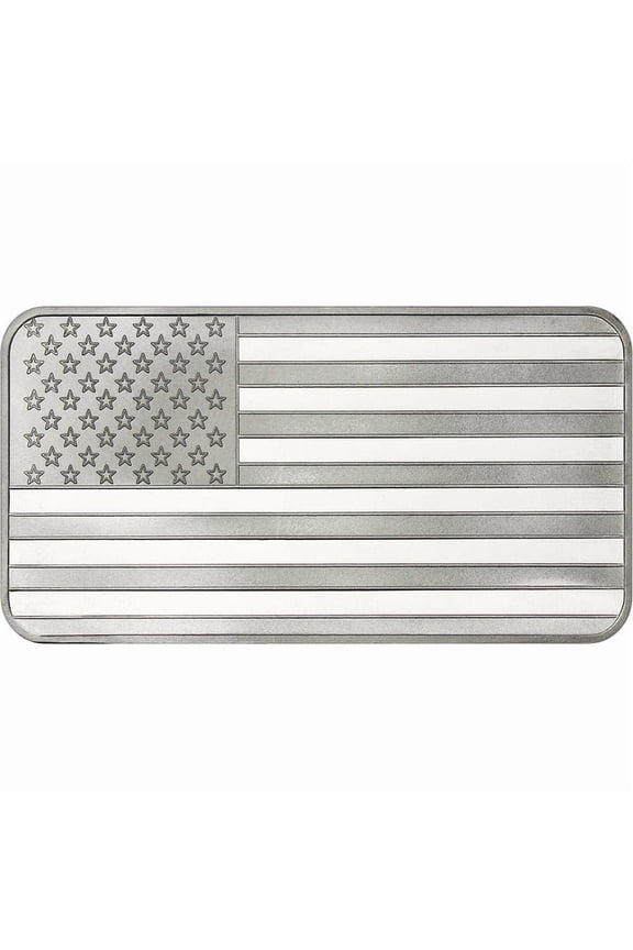10 Troy oz American Flag .999 Fine Silver Bar Sealed
