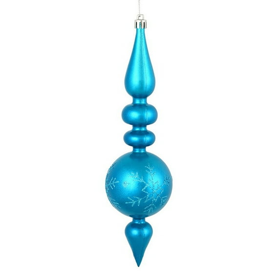 Vickerman N186712D 10" Turquoise Candy Snowflake Finial 4Bg