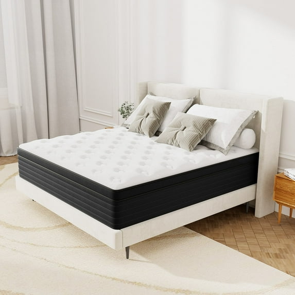 AMENDPATURE 10" Twin Size Hybrid Mattress,Pocket Spring and Gel Infused Memory Foam in a Box,CertiPUR-US,Medium,Adult