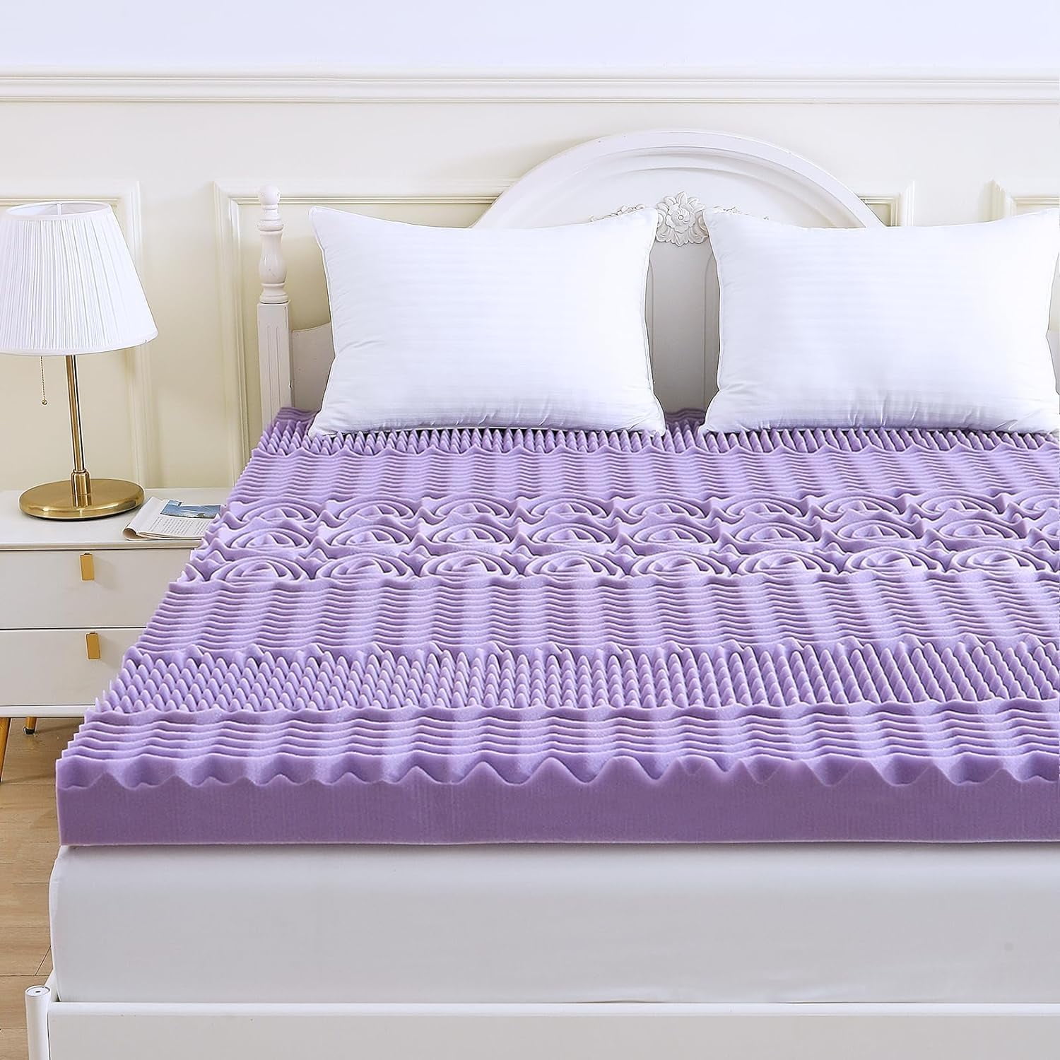 Simenmax 2 Inch Full Memory Foam Mattress Topper, Bed Topper with Mattress Cover
