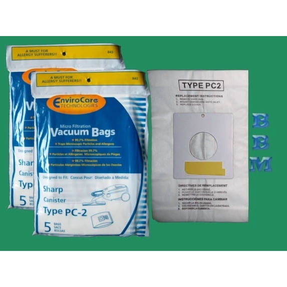10 Type Pc-2 Allergen Bags Sharp Ec-05Pc2 Canister Vacuum Cleaner Ec 63 73 Fx30