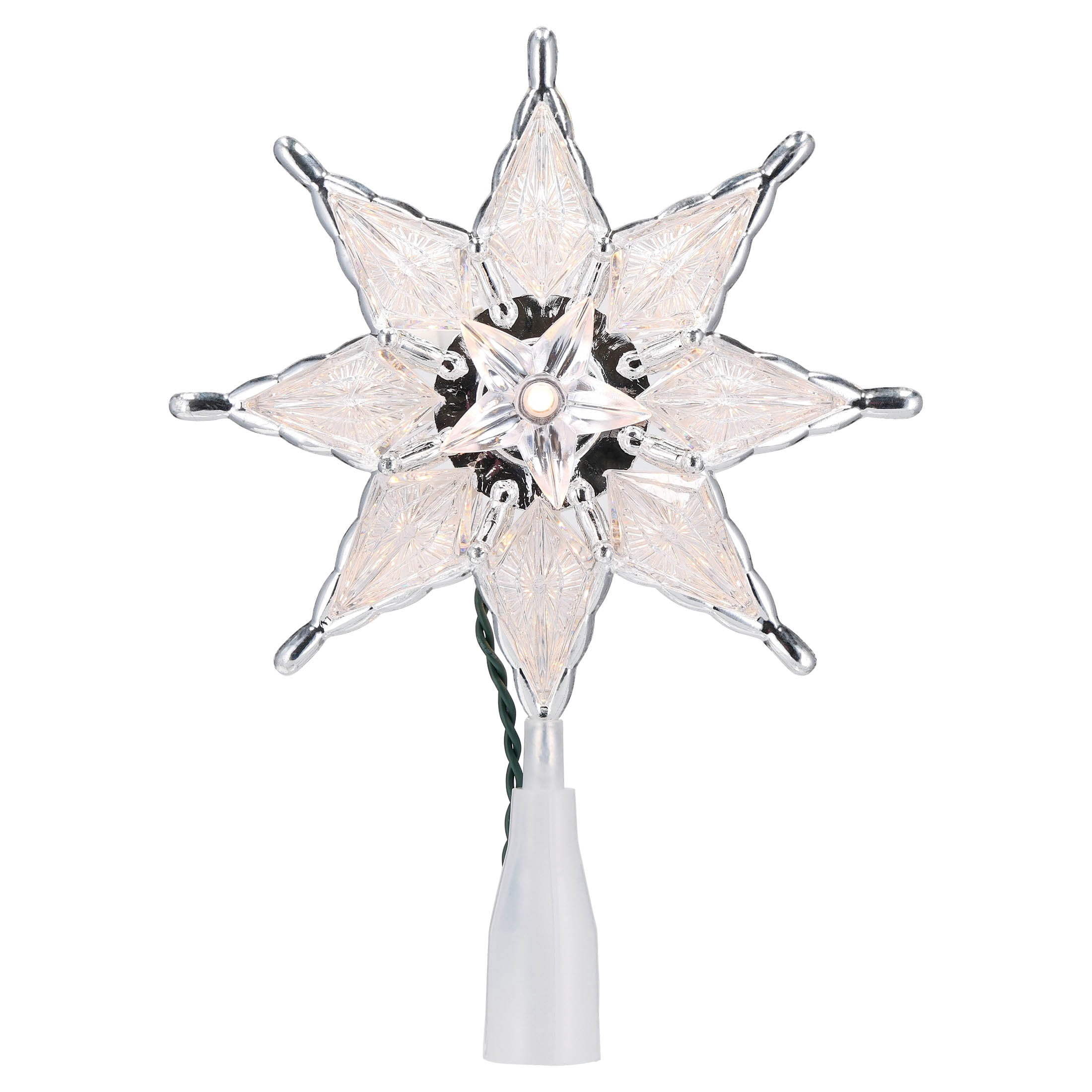 LED Star Christmas Tree Topper, Silver, 8", by Holiday Time
