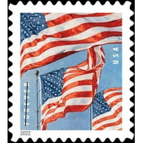10 US Flag 2022 USPS Forever Postage Stamp First Class Red White Blue Star America Celebrate Anniversary Wedding Beauty (10 Stamps)
