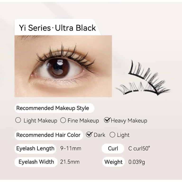 10 Ultra Black WOSADO Soft Ultra Widen Magnetic Eyelashes natural