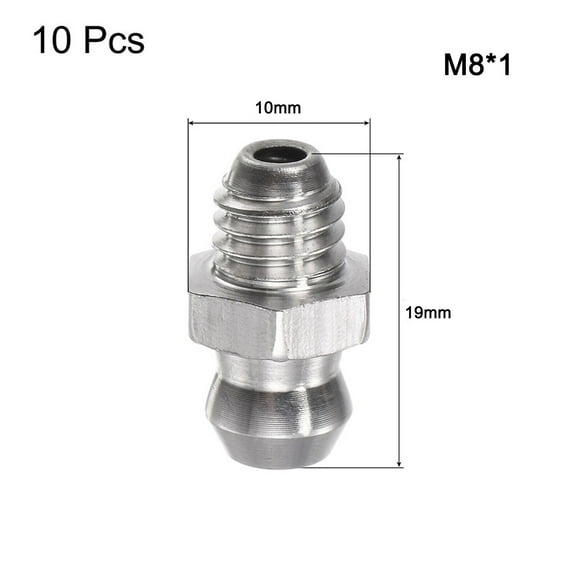 10 Units Hydraulic Grease Fittings Made Of 304 Stainless Steel For Machinery