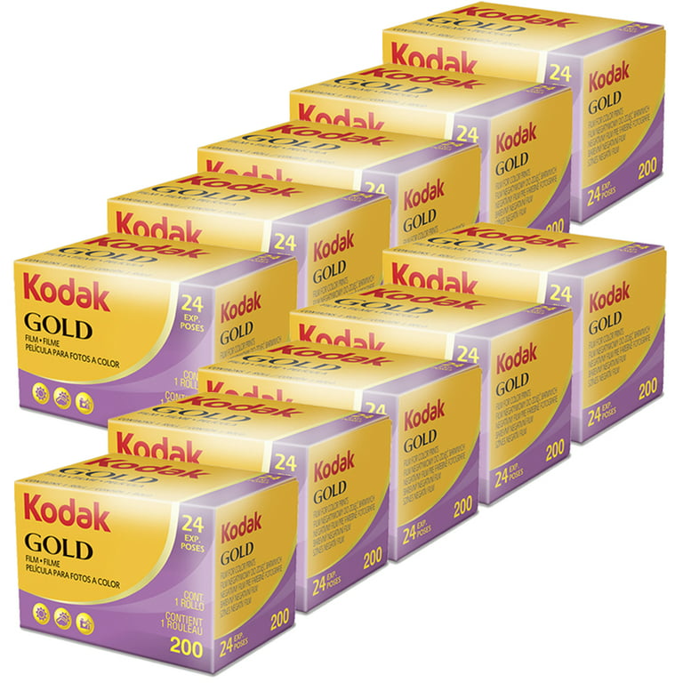 10 Units Kodak GOLD 200 Color Negative Film 35mm Roll Film, 24